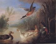 Marmaduke Cradock Waterfowl in a Landscape painting